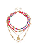 Bohemian Multi Layered Polychrome Necklace