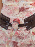 Vintage Diamond Buckle Wide Belt