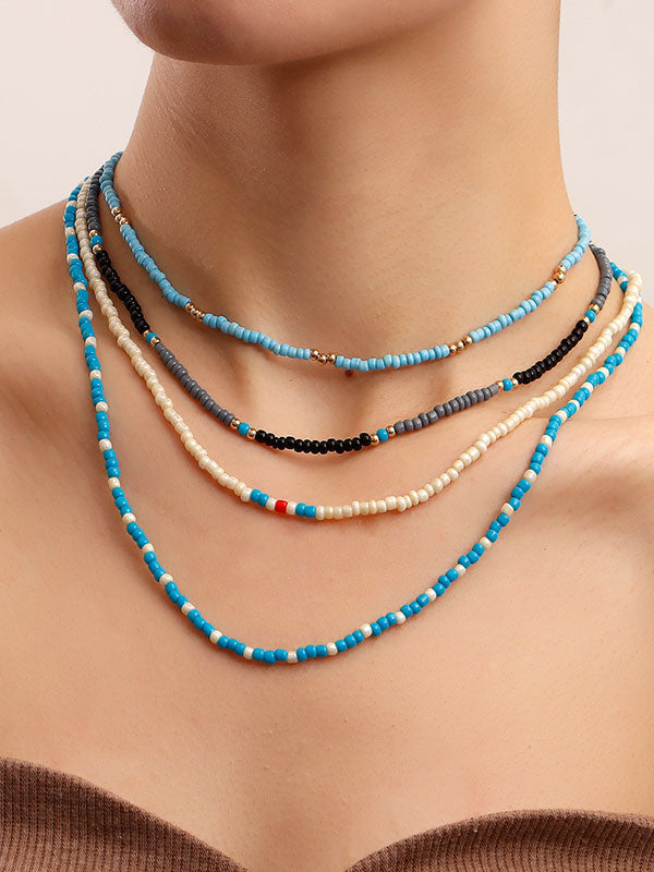 Simple Sweet Beaded Layered Necklace