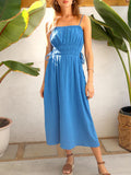 Lace Up Cotton Gauze Side Tie Maxi Dress