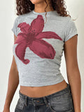 Round Neck Floral Printed T-Shirt