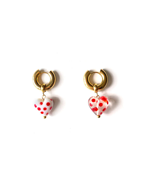 Heart Printed Lolita Earrings