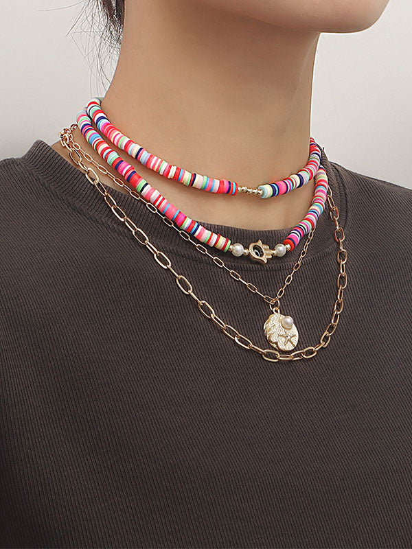 Bohemian Multi Layered Polychrome Necklace