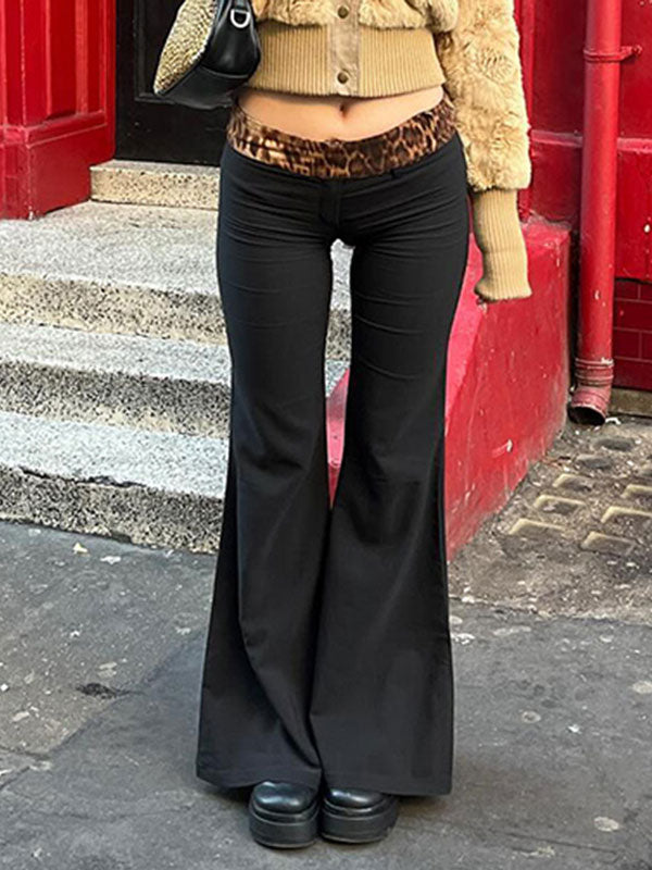 Leopard Printed Flared Flared Pants