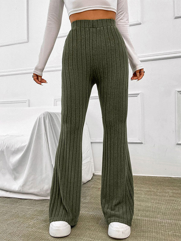 Street Plain High Waist Flared Pants