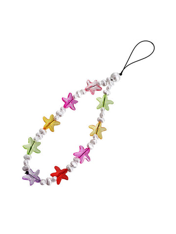 Colorful Beaded Starfish Faux Pearl Phone Chain