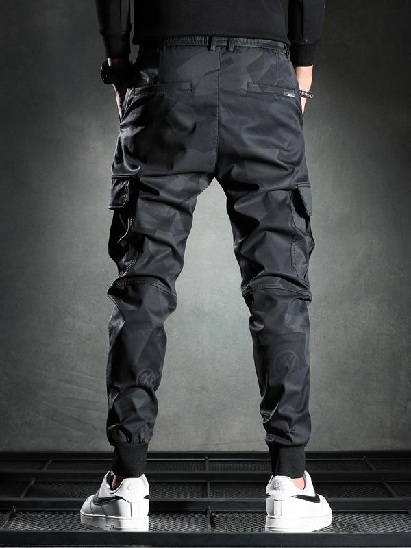 Men's Thin Camouflage Elastic Cuff Cargo Pants