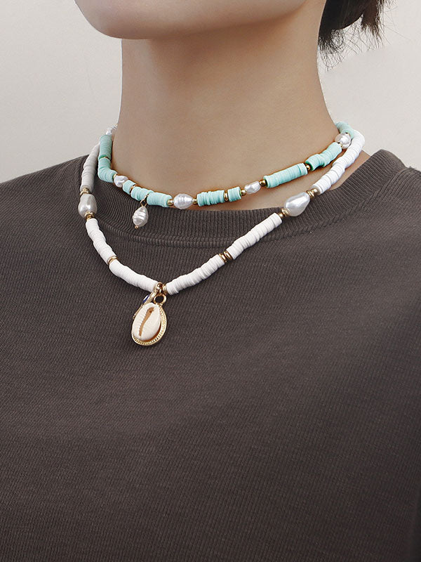 Bohemian Multi Layered Smoky Beaded Pendant Necklace