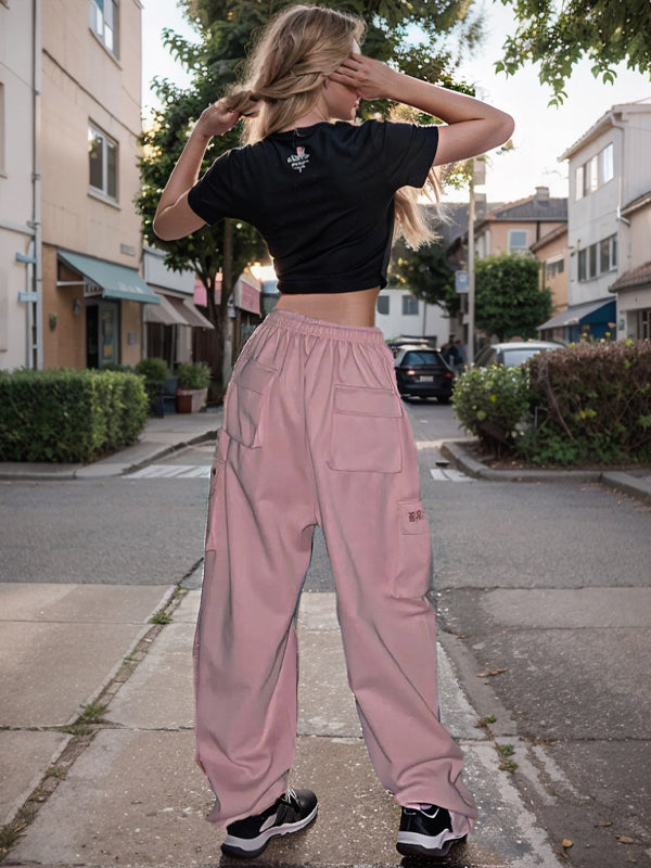 Vintage Wide Leg Drawstring Cargo Pants