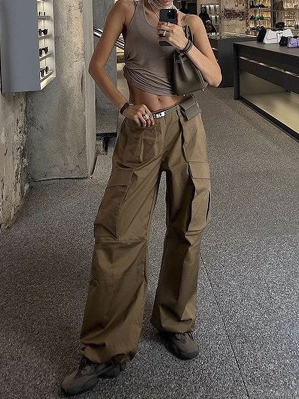 Street Fashion Plain Baggy Cargo Pants