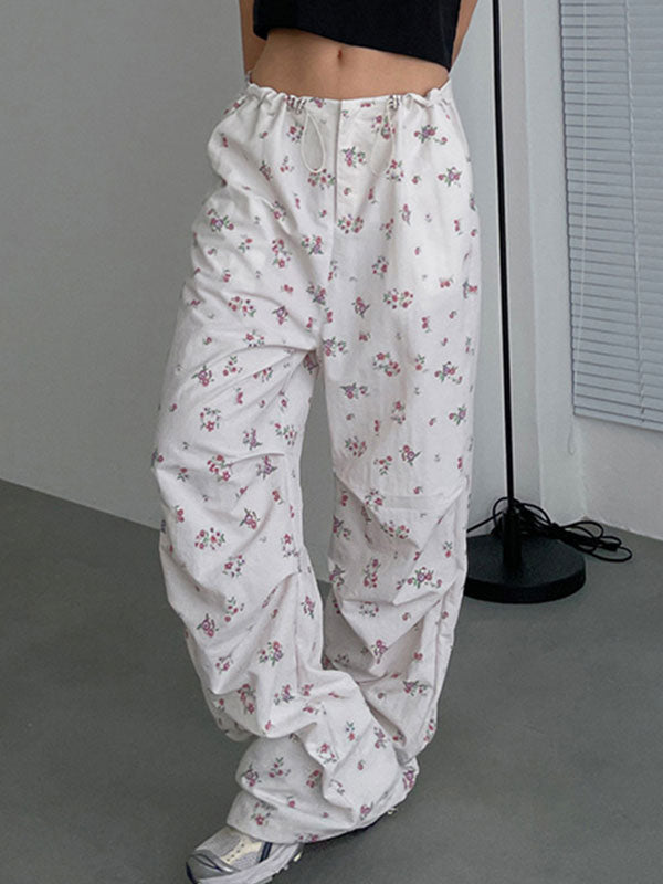 Dopamine Drawstring Floral Cottage Pants