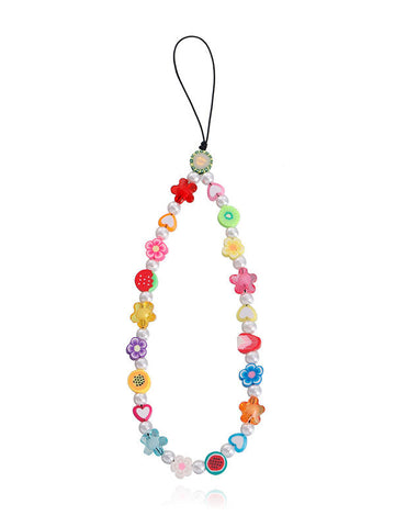 Heart Rainbow Beaded Mobile Phone Chain