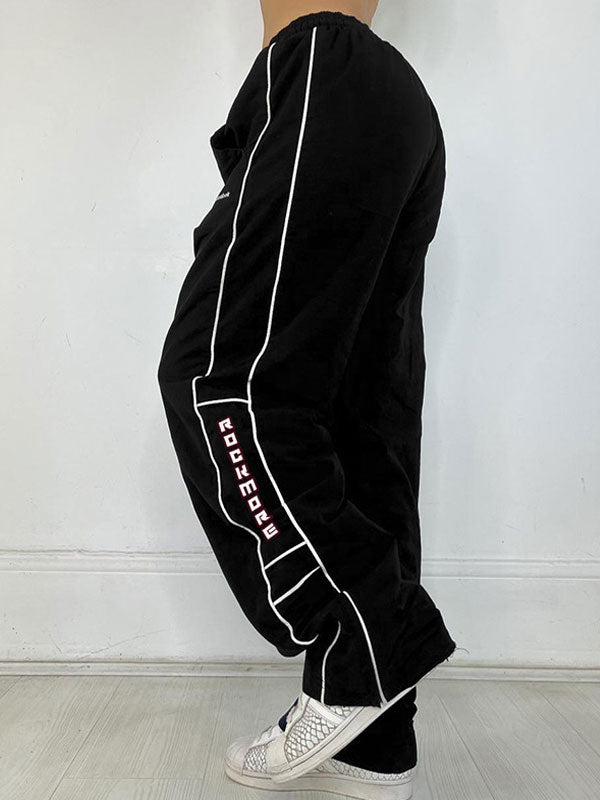 Sporty Letters Elastic Waist Pants