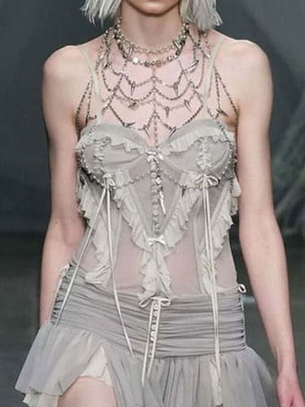 Patchwork Ruffles See Through Fairy Camis