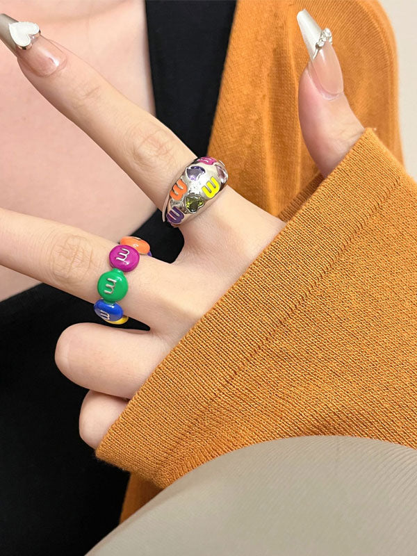 Macaron Enamel Stacking Rings