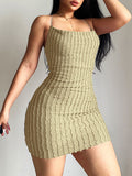 Spaghetti Strap Backless Mini Dress