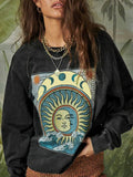 Vintage Printed Round Neck Sweatshirt