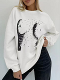 Abstract Print Oversized Sweatshirt -- YKIIY  CLOTHING