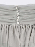 Asymmetric Hem Decorative Button Mini Skirt -- YKIIY  CLOTHING