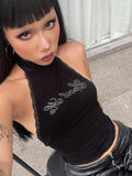 Black Halter Top -- YKIIY  CLOTHING