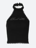 Black Halter Top -- YKIIY  CLOTHING