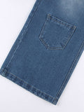 Blue Wash Patchwork Baggy Cargo Jeans -- YKIIY  CLOTHING