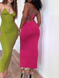 Bodycon Backless Spaghetti Strap Maxi Dress(Pre-Sale) -- YKIIY  CLOTHING