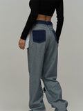 Broken Holes Patchwork Jeans -- YKIIY  CLOTHING