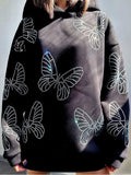 Butterfly Diamante Batwing Sleeve Hoodie -- YKIIY  CLOTHING