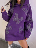 Butterfly Diamante Batwing Sleeve Hoodie -- YKIIY  CLOTHING