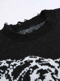 Butterfly Loose Frayed Trim Sweater -- YKIIY  CLOTHING