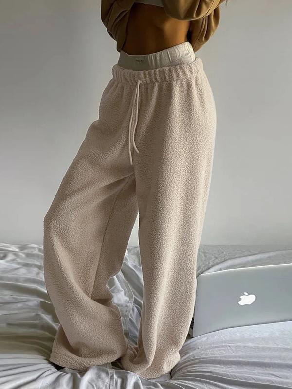 Casual All-match Lambswool Banded Pants -- YKIIY  CLOTHING