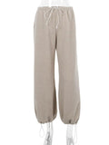 Casual All-match Lambswool Banded Pants -- YKIIY  CLOTHING