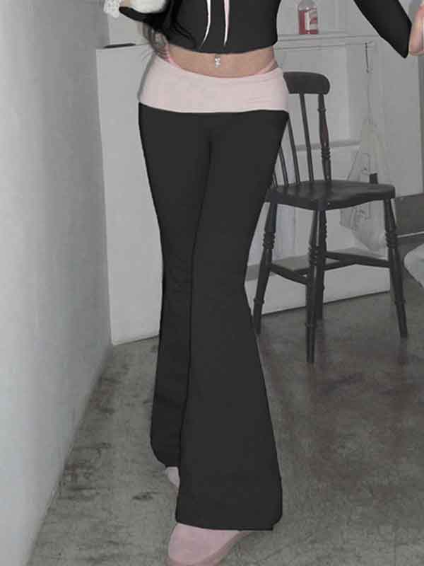 Casual Color Block Flared Pants -- YKIIY  CLOTHING