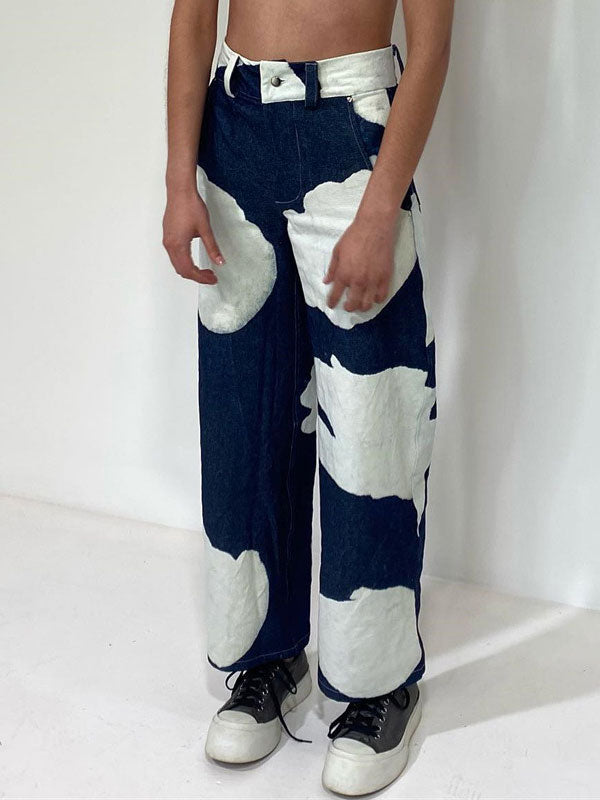 Color Block Animal Printed Jeans -- YKIIY  CLOTHING