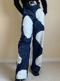 Color Block Animal Printed Jeans -- YKIIY  CLOTHING