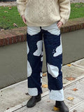 Color Block Animal Printed Jeans -- YKIIY  CLOTHING