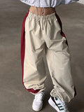 Color Block Elastic Waist Drawstring Pants -- YKIIY  CLOTHING