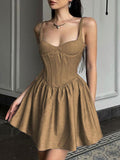 Corset Strapless Design Solid Mini Dress -- YKIIY  CLOTHING