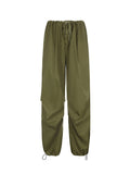 Cozy Low Waist Parachute Cargo Pants -- YKIIY  CLOTHING