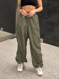 Cozy Low Waist Parachute Cargo Pants -- YKIIY  CLOTHING