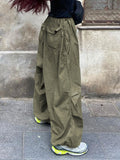 Cozy Low Waist Parachute Cargo Pants -- YKIIY  CLOTHING