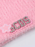 Cute Star Patchwork Diamante Cozy Hat -- YKIIY  CLOTHING