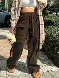 Drawstring Elastic Waist Cargo Pants -- YKIIY  CLOTHING