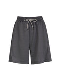 Elastic Waist Drawstring Solid Shorts -- YKIIY  CLOTHING