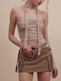 Fairy Plain Pleated Bandeau Top -- YKIIY  CLOTHING