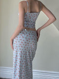 Floral Printed Camis Top Maxi Skirt Suit -- YKIIY  CLOTHING