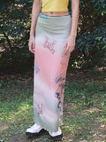 Graffi Elastic Waist Gradient Maxi Skirt -- YKIIY  CLOTHING