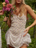 Halter Ditsy Floral Two Way Backless Dress -- YKIIY  CLOTHING