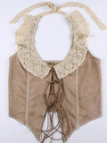 Halter Panel Lace Tie Tank Top -- YKIIY  CLOTHING